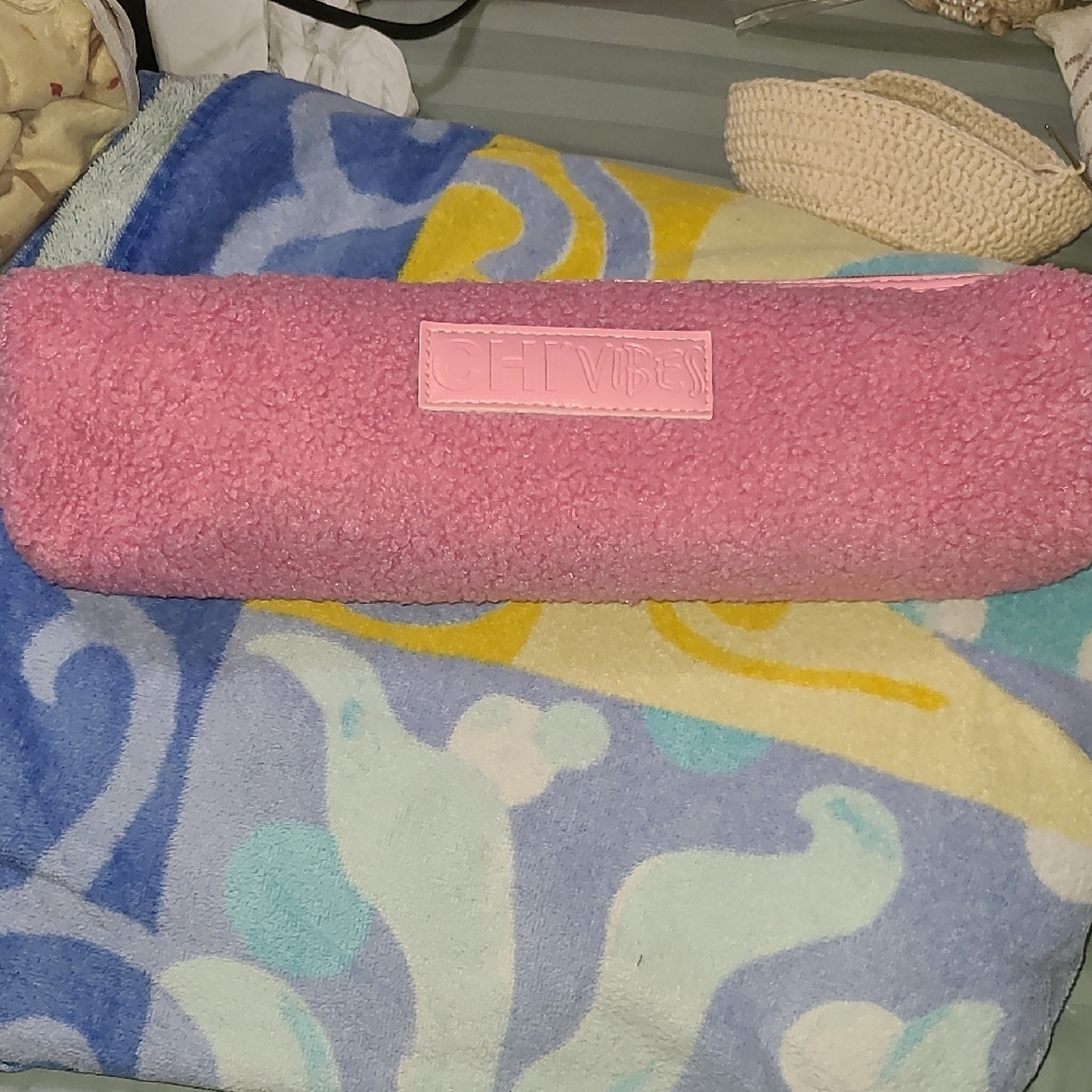 Chill Vibes Pink Fleece Pouch